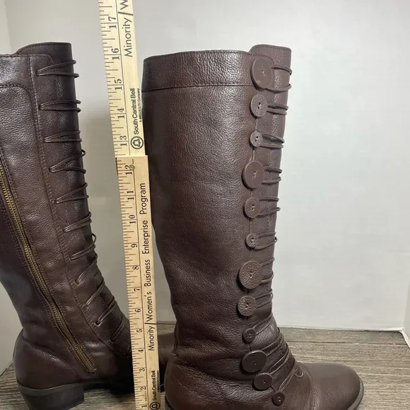 Vince Camuto brown bohemian leather tall boots size 6.5