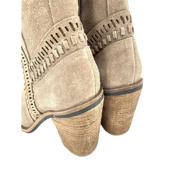 Vince Camuto Madolee Over The Knee Taupe Suede Leather Boots 5.5 New $239
