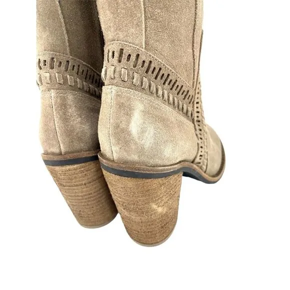 Vince Camuto Madolee Over The Knee Taupe Suede Leather Boots 5.5 New $239