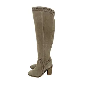 Vince Camuto Madolee Over The Knee Taupe Suede Leather Boots 5.5 New $239