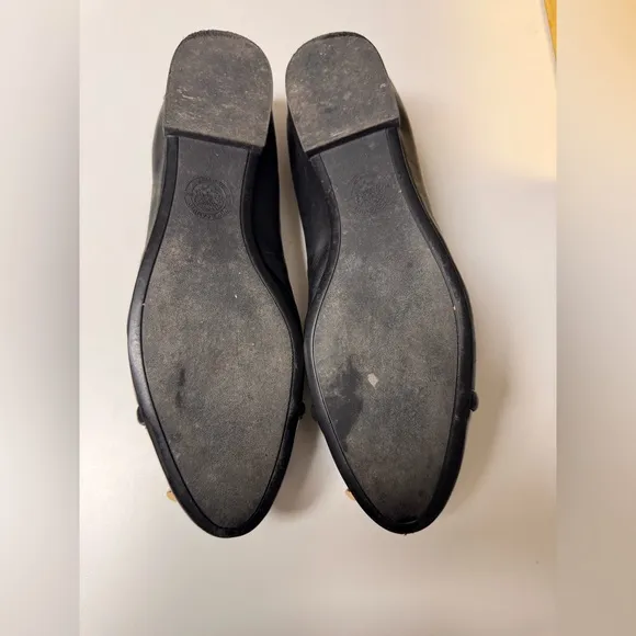 Vince Camuto Maysa Slip Black Ballet Flats with Bow Detail