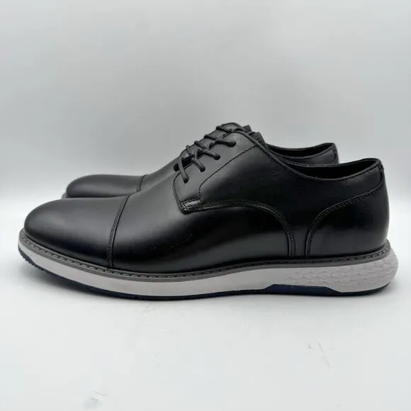 Vince Camuto Mens Stellen Derby Shoes US 11M Black Leather Cap Toe Comfort NIB