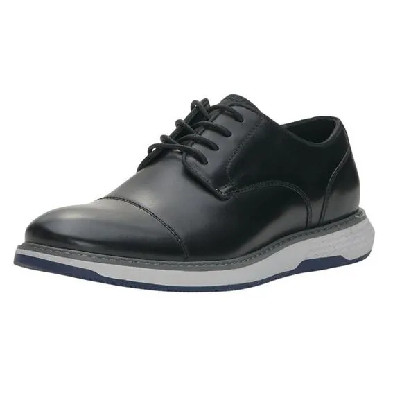 Vince Camuto Mens Stellen Derby Shoes US 11M Black Leather Cap Toe Comfort NIB