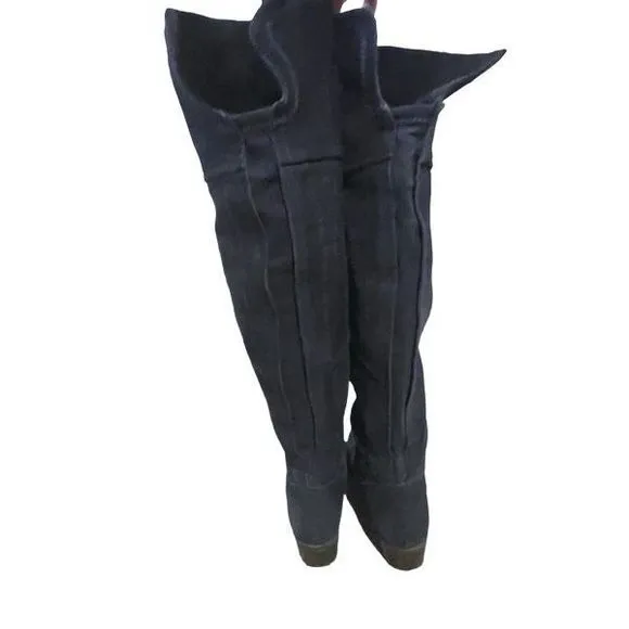Vince Camuto Navy Suede Over the Knee Cuffable Boots — SZ 8.5
