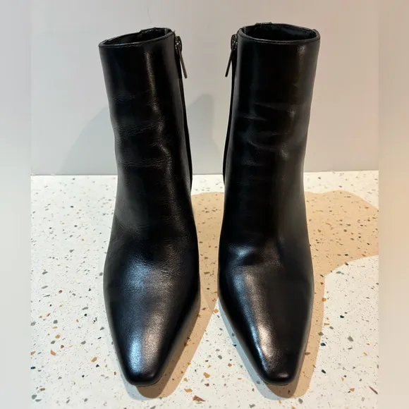 Vince Camuto Teeray Wedge Ankle Boots Black Leather‎ Sz 8M