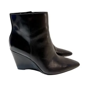 Vince Camuto Teeray Wedge Ankle Boots Black Leather‎ Sz 8M