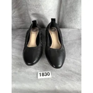 Vince Camuto Womens Size 6 EU 36.5 Black Leather Round Toe Ballet Flats