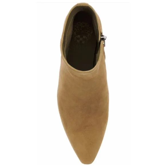 Vince Camuto Womens Tan Suede Teeray Side Zip Wedge Bootie Sz 7.5 NIB