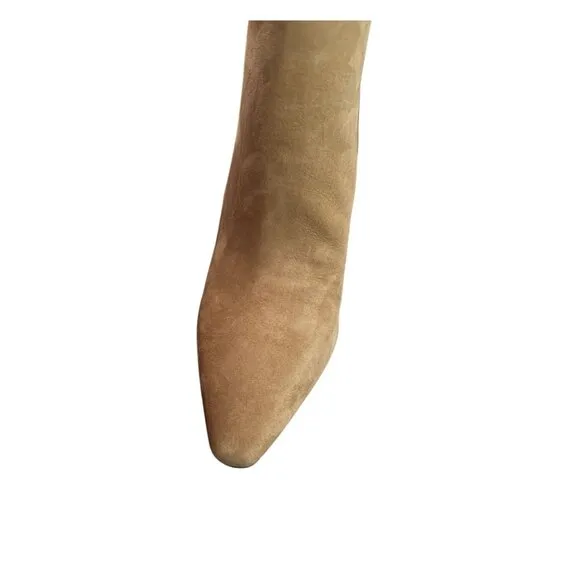 Vince Camuto Womens Tan Suede Teeray Side Zip Wedge Bootie Sz 7.5 NIB