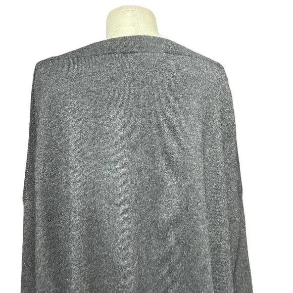 Vince Charcoal Gray Boat Neck Side Slit Sweater Size Medium