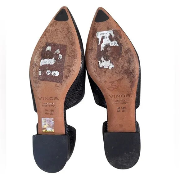 Vince Darlington Flats in Black Lizard Print Size 6.5