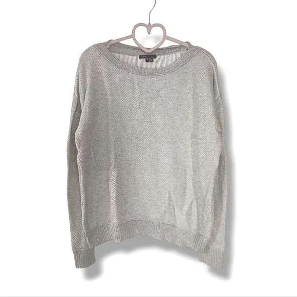 Vince Gray Boat Neck Cotton Sweater In Light Grey $225