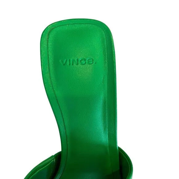 Vince Heeled Sandal Lulu Women's Green Mule Sz 8.5 EUR 39 NWOT Display