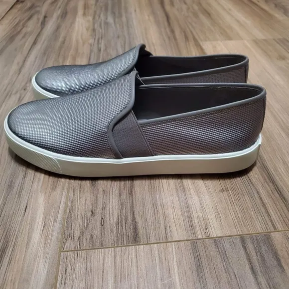 Vince Metallic slip on shoes size 6