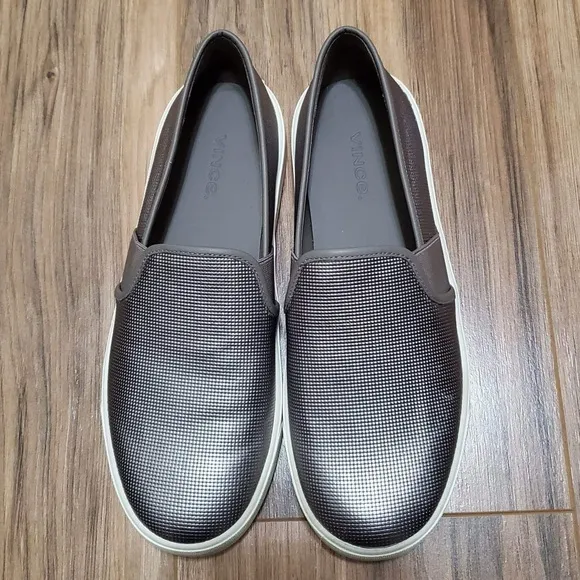Vince Metallic slip on shoes size 6
