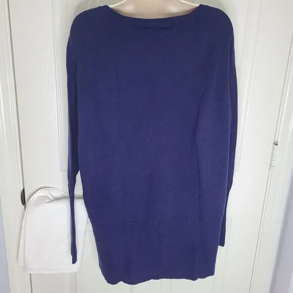 Vince women Boat Neck Sweater Pullover 100% Cashmere Royal Blue size M New