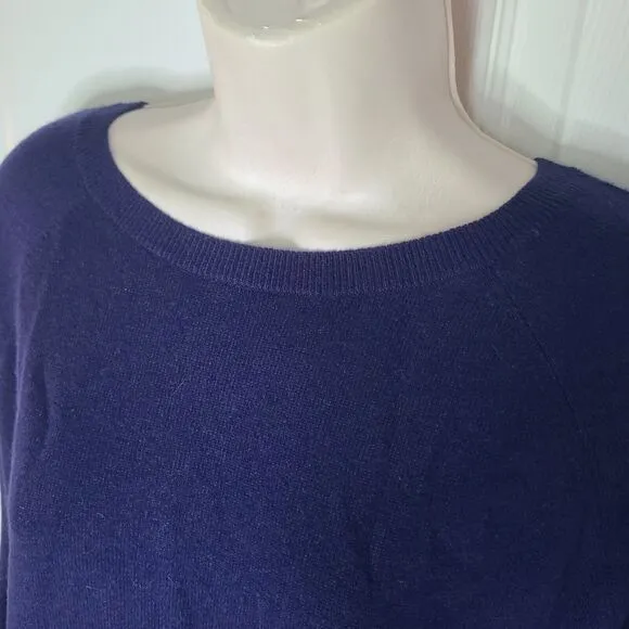 Vince women Boat Neck Sweater Pullover 100% Cashmere Royal Blue size M New