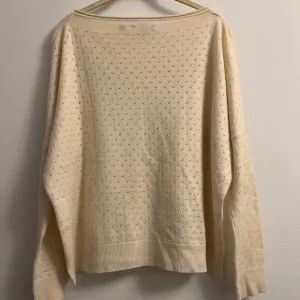 Vince Wool and Cashmere Perforated/Eyelet Long Sleeve Sweater - Beige- Size S