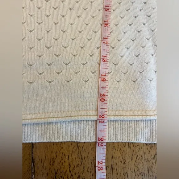 Vince Wool and Cashmere Perforated/Eyelet Long Sleeve Sweater - Beige- Size S