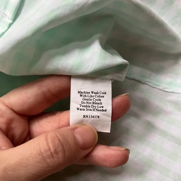 Vineyard Vines Classic Fit Green Gingham Tucker Yarn Shirt Button Up, Size 16