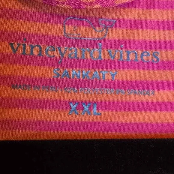 Vineyard Vines Pink &amp; Orange Striped Lightweight Sankaty Margo Shirt Dress