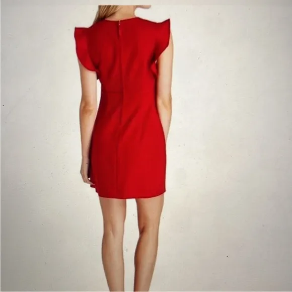 Vineyard Vines Red Ruffle Flutter Sleeve Mini Dress NWT