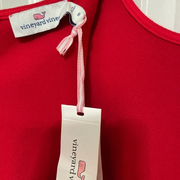 Vineyard Vines Red Ruffle Flutter Sleeve Mini Dress NWT