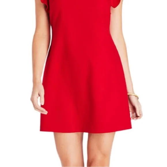 Vineyard Vines Red Ruffle Flutter Sleeve Mini Dress NWT