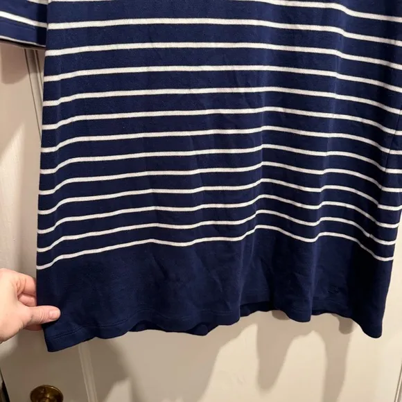 Vineyard Vines Striped Simple Boatneck Dress Deep Bay Blue XL Nautical Preppy