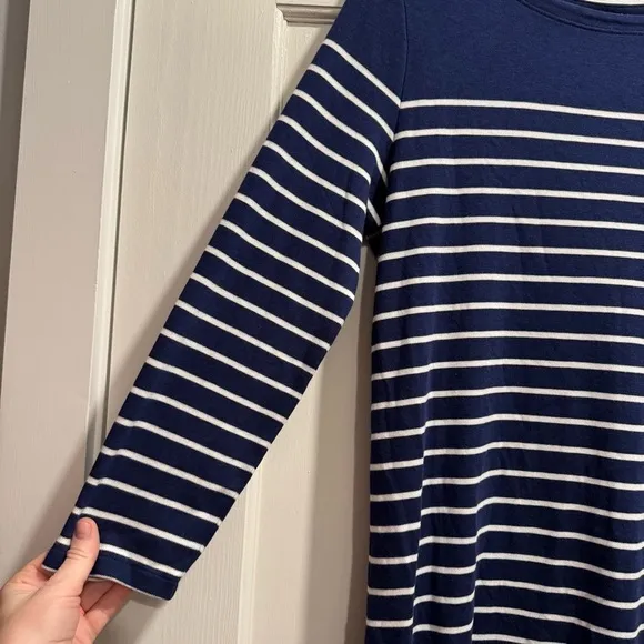 Vineyard Vines Striped Simple Boatneck Dress Deep Bay Blue XL Nautical Preppy