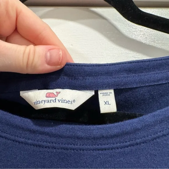 Vineyard Vines Striped Simple Boatneck Dress Deep Bay Blue XL Nautical Preppy