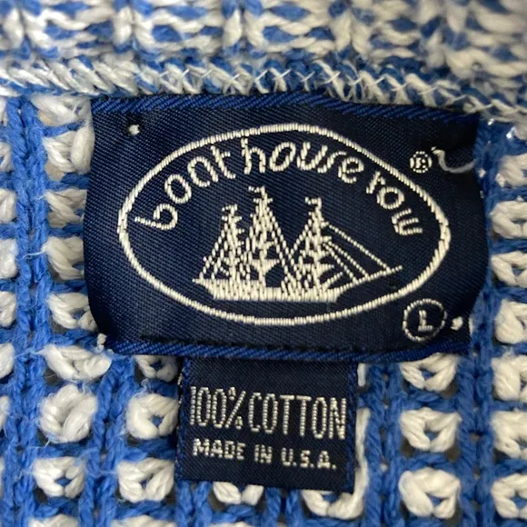 Vintage 1990s Boat House Row Fisherman Chunky Knit Crewneck Sweater 100% Cotton