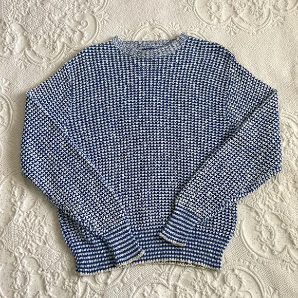 Vintage 1990s Boat House Row Fisherman Chunky Knit Crewneck Sweater 100% Cotton