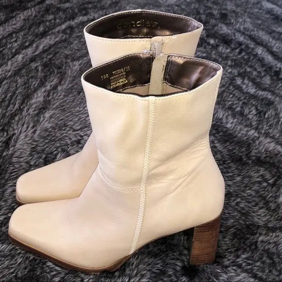 Vintage 90’s Candies wooden heel boots Size 10