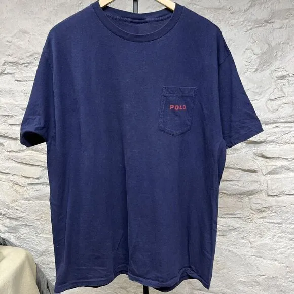 Vintage 90s Polo Ralph Lauren T-Shirt Sailing Boat Pocket Tee Single Stitch XL