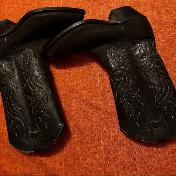 Vintage black Leather Cowboy Boots size 5 1/2