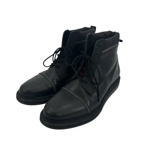 Vintage Foundry Men's Black with Olive Leather Boots size 10
