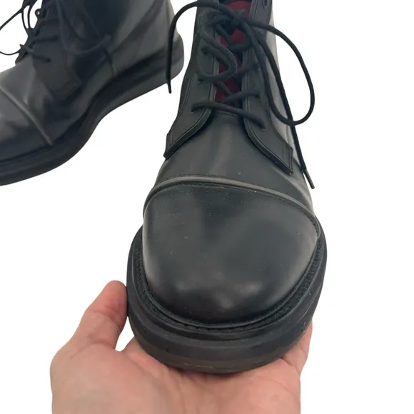 Vintage Foundry Men's Black with Olive Leather Boots size 10