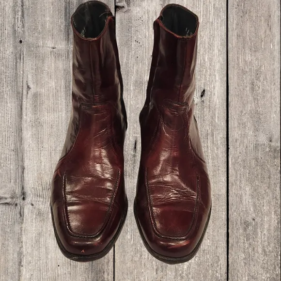 Vintage Hanover Ankle Boots Zippered Mens Size 8D Western Style Brown‎ Leather