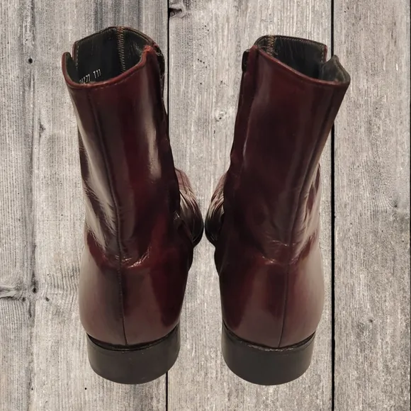 Vintage Hanover Ankle Boots Zippered Mens Size 8D Western Style Brown‎ Leather