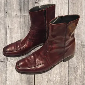 Vintage Hanover Ankle Boots Zippered Mens Size 8D Western Style Brown‎ Leather