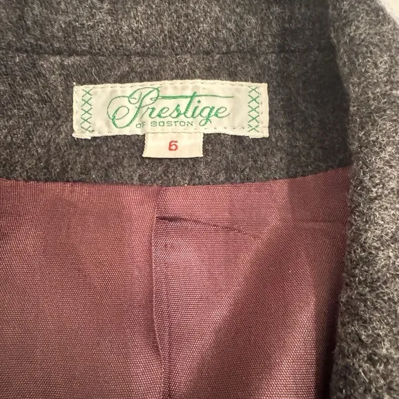 VINTAGE ILGWU UNION MADE -Prestige Of Boston SZ 6 Wool Gray Excellent Structured