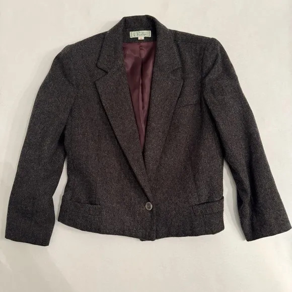 VINTAGE ILGWU UNION MADE -Prestige Of Boston SZ 6 Wool Gray Excellent Structured