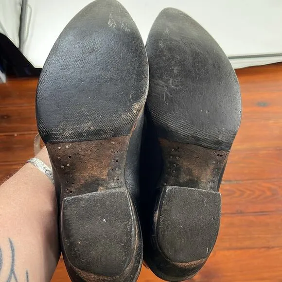 Vintage J. Chisholm leather western rodeo cowboy boots sz 9D
