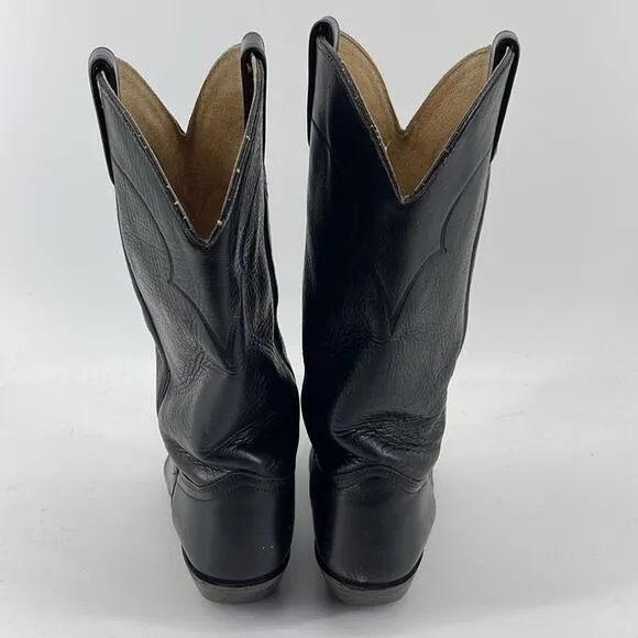 Vintage J. Chisholm leather western rodeo cowboy boots sz 9D