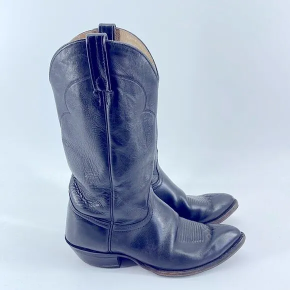 Vintage J. Chisholm leather western rodeo cowboy boots sz 9D