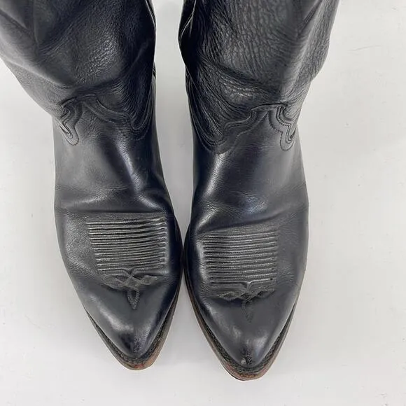 Vintage J. Chisholm leather western rodeo cowboy boots sz 9D