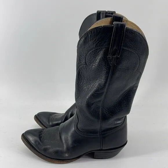 Vintage J. Chisholm leather western rodeo cowboy boots sz 9D