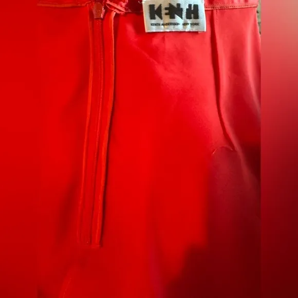 Vintage Kenth Andersson Red Formal Floor Length Gown dress 6 M Heart Health