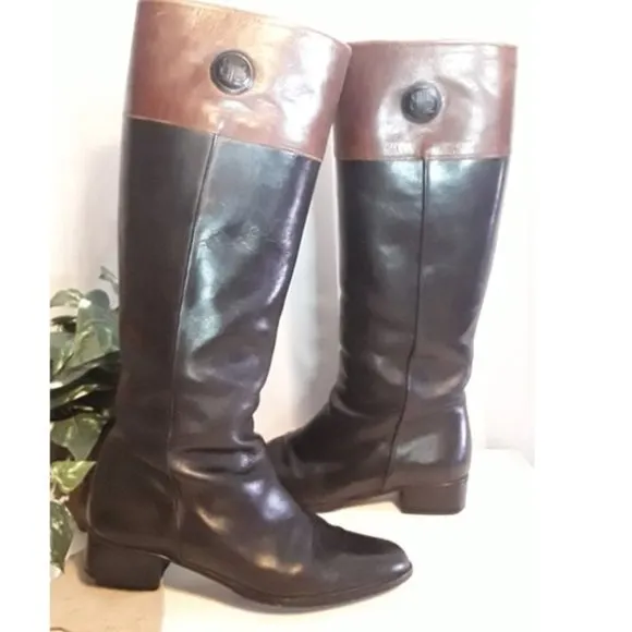 Vintage Lorenzo Banfi Italian Leather Two Tone English Riding Boots Orig. $795